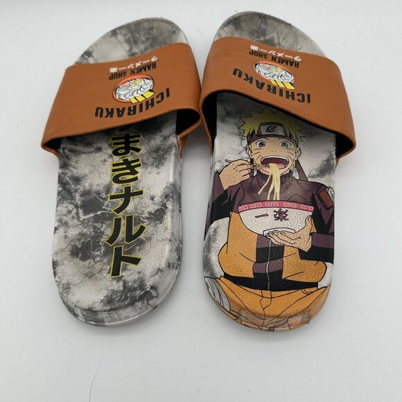 Ichiraku Ramen Shop Naruto Slide Sandals Mens Size 8 Orange Gray Anime-Inspired - Picture 6 of 8